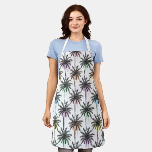Tablier Motif Paint Drop Palm Tree (Porté)
