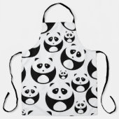 Tablier Motif Panda noir et blanc Kawaii (Recto)