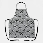 Tablier Motif Papillon Gris (Recto)