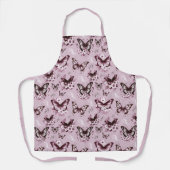 Tablier Motif Papillon Rose (Recto)