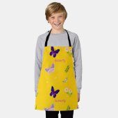 Tablier Motif papillon sur jaune (Porté)