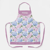 Tablier Motif Pastel rose et bleu hydrangea (Recto)