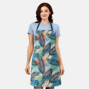 Tablier Motif Pastel Tropical Leaf