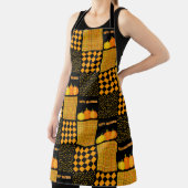 Tablier Motif Patchwork Citrouille Halloween (Insitu)