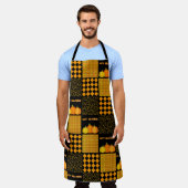 Tablier Motif Patchwork Citrouille Halloween (Porté)