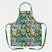 Tablier Motif patchwork d'oiseaux (Recto)