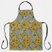 Tablier Motif patchwork floral rétro des années 70 (Recto)