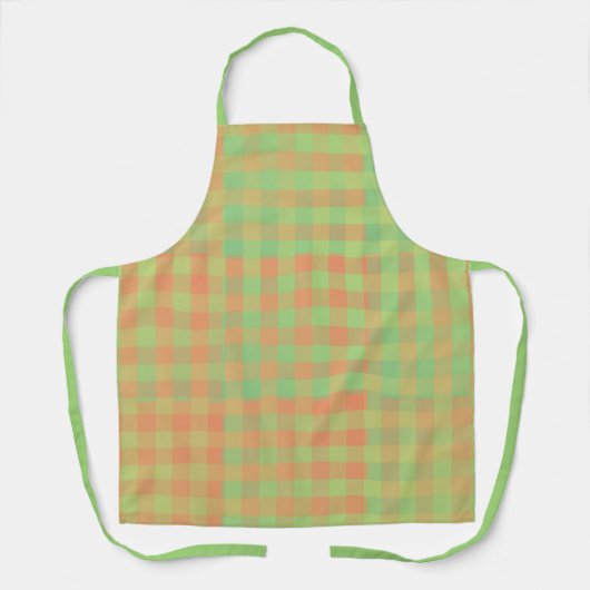 Tablier Motif Patchwork Orange Vert (Recto)