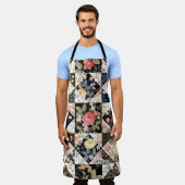 Tablier motif patchwork transparent avec fleurs (Porté)