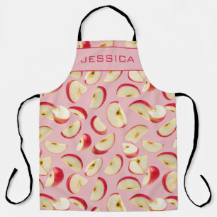 Tablier Motif personnalisable de tranche de pomme rouge