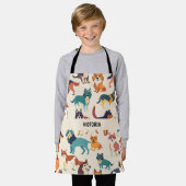 Tablier Motif personnalisé de l'aquarelle Chiens (Porté)