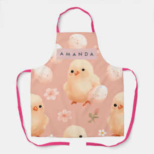 Tablier Motif personnalisé de poussin pastel doux pour béb