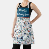 Tablier motif personnalisé fleurs d'aquarelle (Insitu)