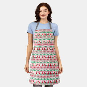 Tablier Motif Pixel de Renne d'Arbres de Noël