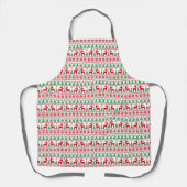 Tablier Motif Pixel de Renne d'Arbres de Noël (Recto)