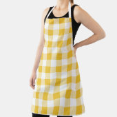 Tablier Motif Plaid à buffle jaune et blanc (Insitu)