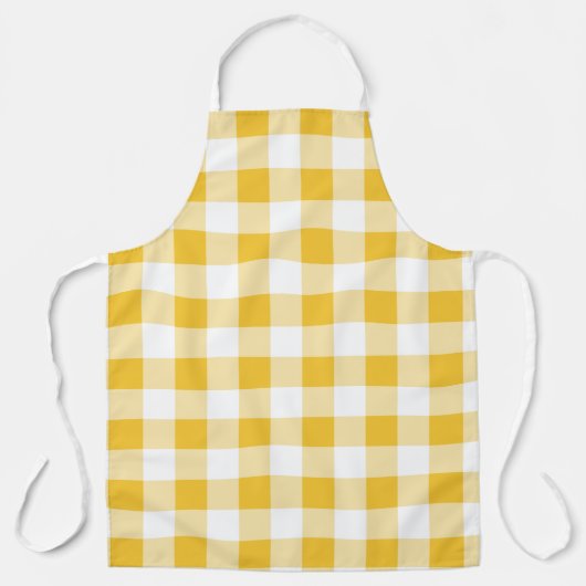Tablier Motif Plaid à buffle jaune et blanc (Recto)