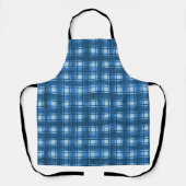 Tablier Motif Plaid bleu et blanc moderne Denim (Recto)