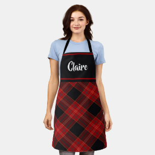 Tablier Motif Plaid Rouge Et Noir