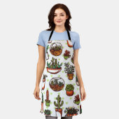 Tablier motif plante (Porté)