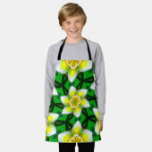 Tablier Motif Plumeria Jaune (Porté)