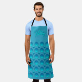 Tablier motif pois bleu (Porté)