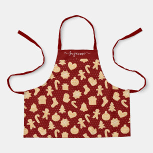 Tablier Motif pour homme en pain d'épice sur les points bl