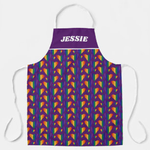 Tablier Motif Rainbow Hearts