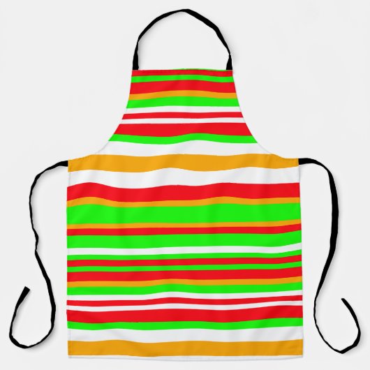 Tablier Motif rayé festif de vacances joyeuses (Recto)