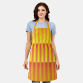 Tablier Motif rayé jaune orange (Porté)
