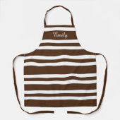 Tablier Motif rayé marron Nom moderne (Recto)