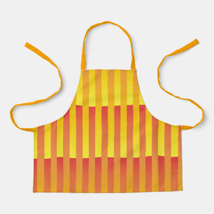 Tablier Motif rayé orange jaune