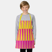 Tablier Motif rayé rose jaune orange (Porté)