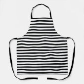 Tablier Motif rayure horizontale noir blanc élégant (Recto)