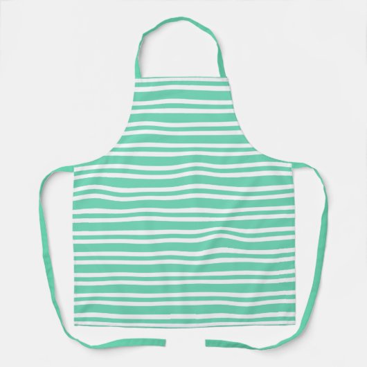 Tablier Motif rayures blanches Aquamarine (Recto)