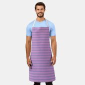 Tablier Motif Rayures Rose Violet (Porté)