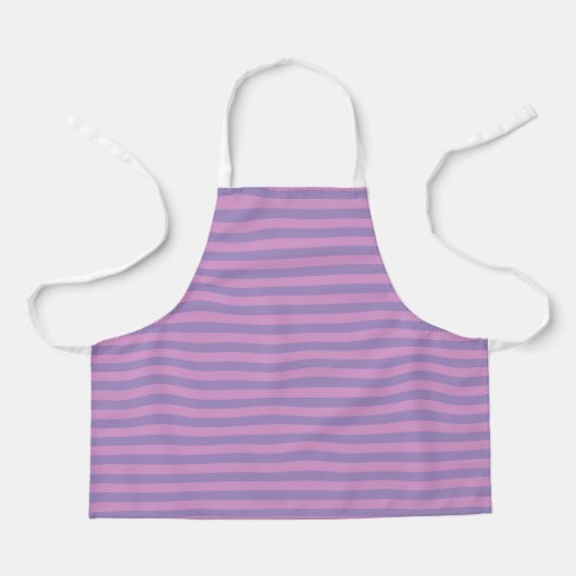 Tablier Motif Rayures Rose Violet (Recto)