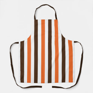 Tablier Motif rayures verticales orange marron