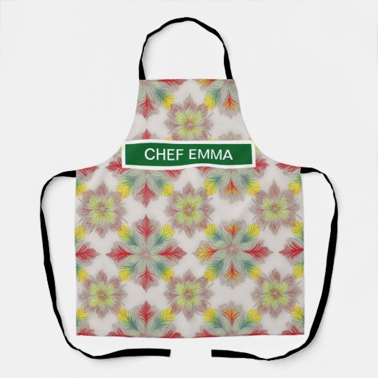 Tablier Motif Red Green BOHO (Recto)