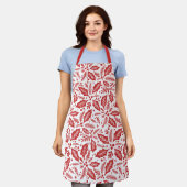 Tablier Motif Red Holiday Holly Berry (Porté)