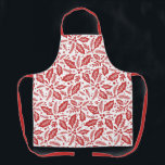 Tablier Motif Red Holiday Holly Berry<br><div class="desc">Avec nos flûtes d'hiver dessinées à la main. Toutes les couleurs sont personnalisables.</div>