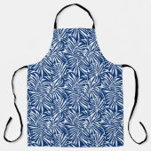 Tablier Motif Répétant de feuille tropicale blanche et ble (Recto)