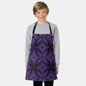 Tablier Motif Rétro de Couleur Violet Foncé (Porté)