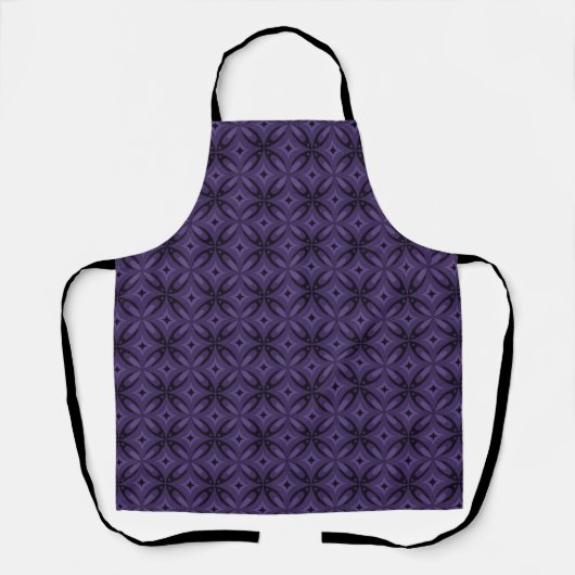 Tablier Motif Rétro de Couleur Violet Foncé (Recto)