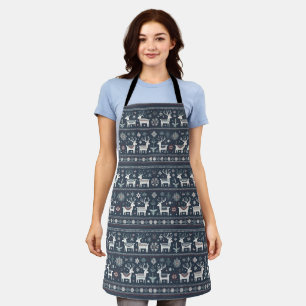 Tablier Motif rétro de rennes nordiques
