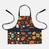 Tablier Motif rétro des pingouins d'espace (Recto)