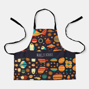 Tablier Motif rétro des pingouins d'espace