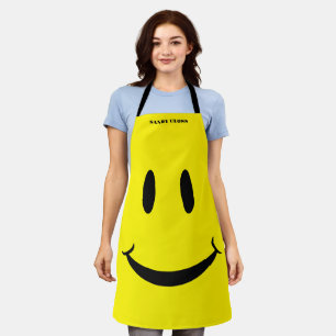Tablier Motif rétro Yellow Happy Face souriant