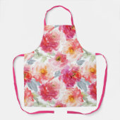 Tablier Motif rose Aquarelle Peony (Recto)