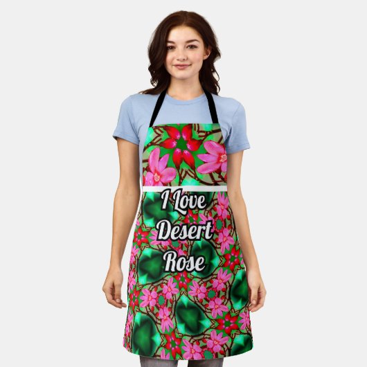 Tablier Motif Rose du désert (Porté)